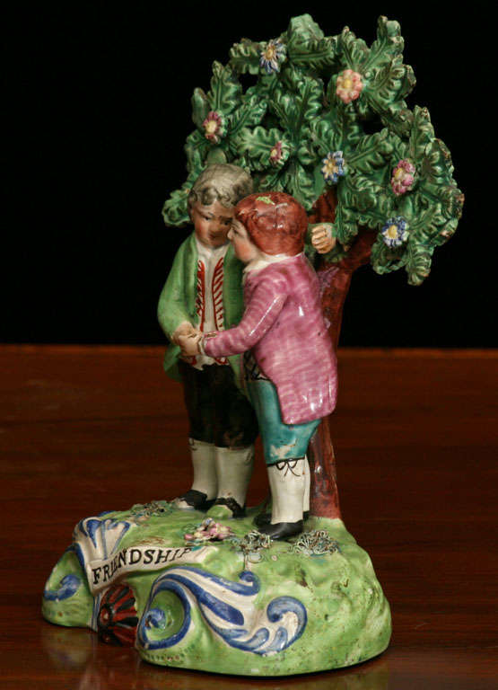 English Walton Pottery Bocage Group Representing Friendship